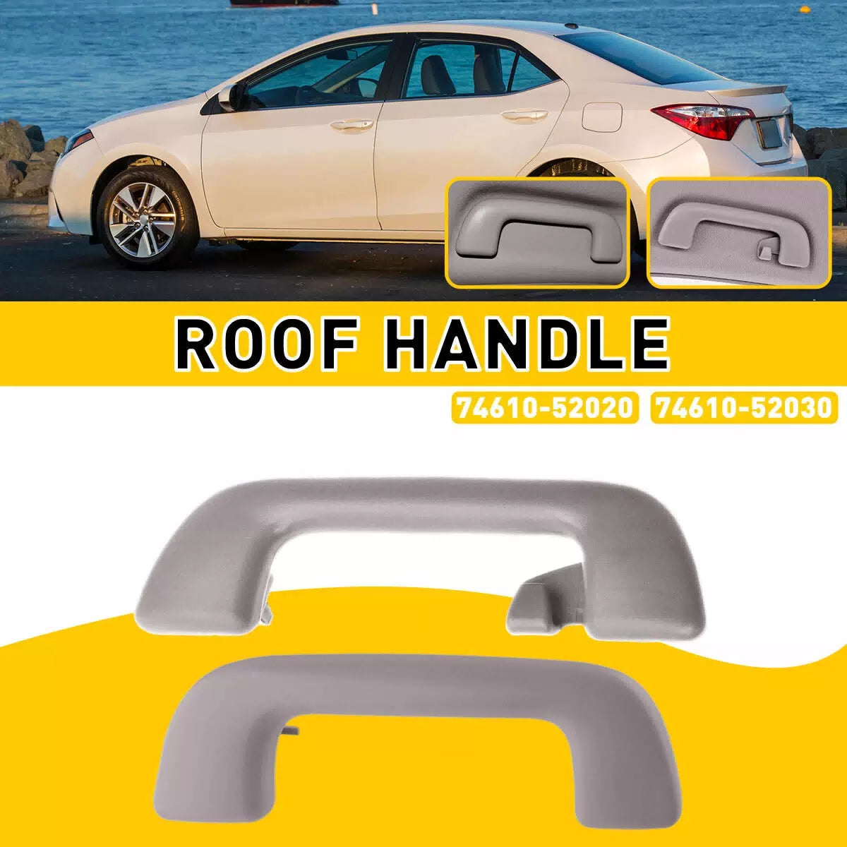 F+R Car Roof Armrest Ceiling Inner Pull Handle for Toyota Corolla Yaris Vios 6B93BC-57 [1]
