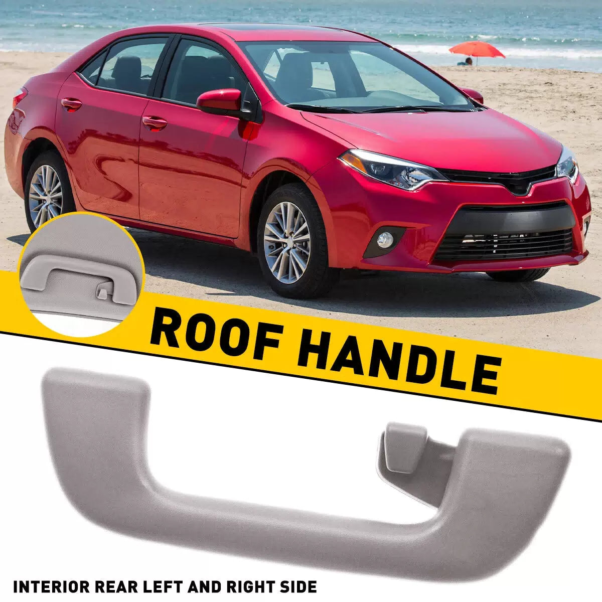 F+R Car Roof Armrest Ceiling Inner Pull Handle for Toyota Corolla Yaris Vios 6B93BC-57 [8]