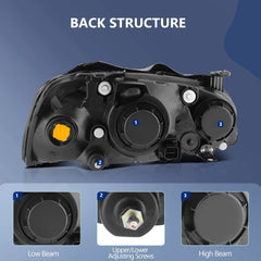 Fit For 2004-2006 Hyundai Elantra Front Clear Lens Headlight Assembly One Pair 6B93BC-57 [4]
