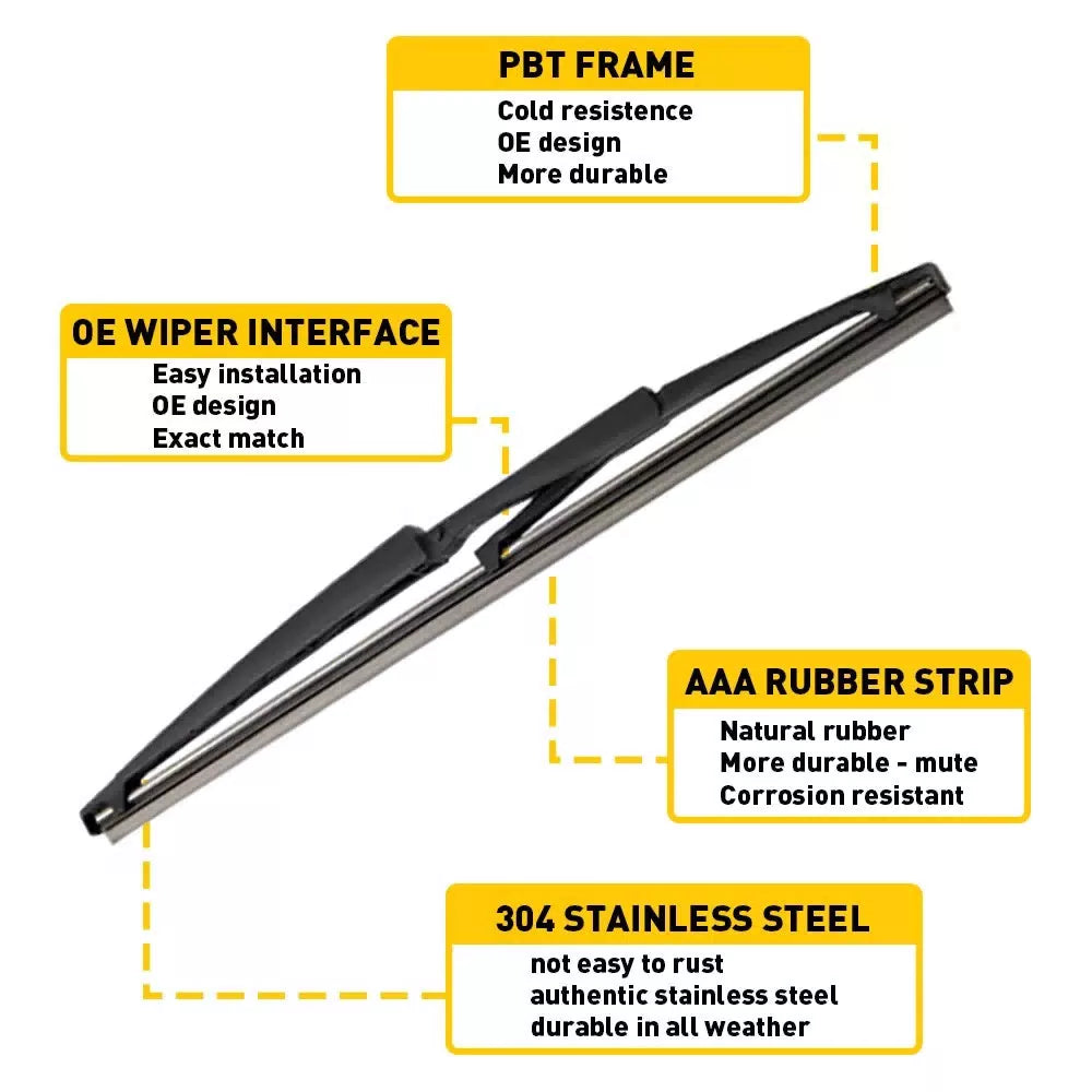 Fit For 2004-2006 Scion XB Rear Windshield Wiper Arm Blade Set 524152010 Black 6B93BC-57 [10]