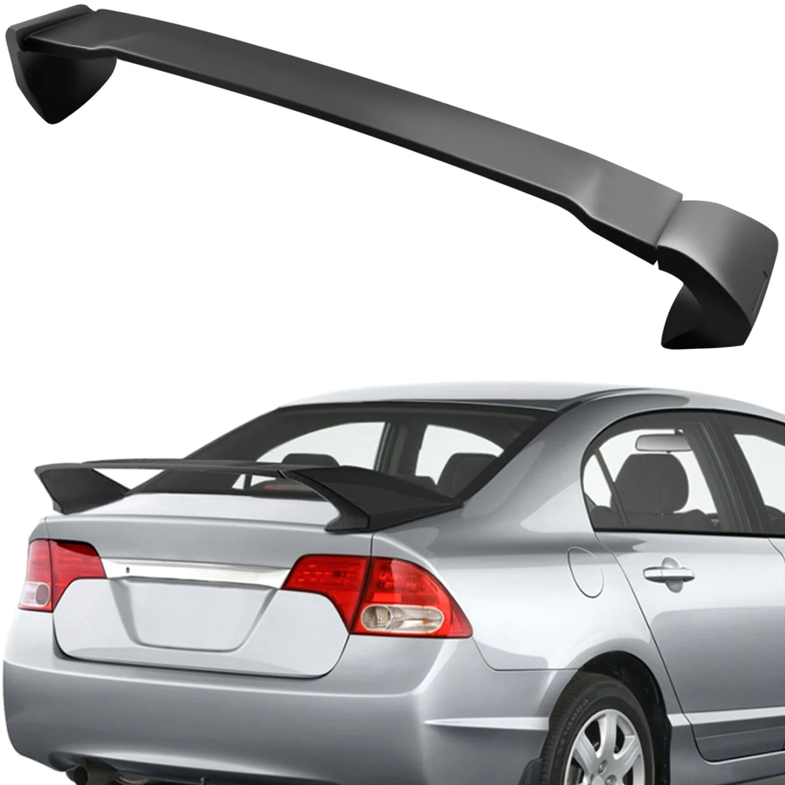 Fit For 2006-2011 Honda Civic 8th Gen 4DR Black Rear Trunk Wing Spoiler 6B93BC-57 [1]