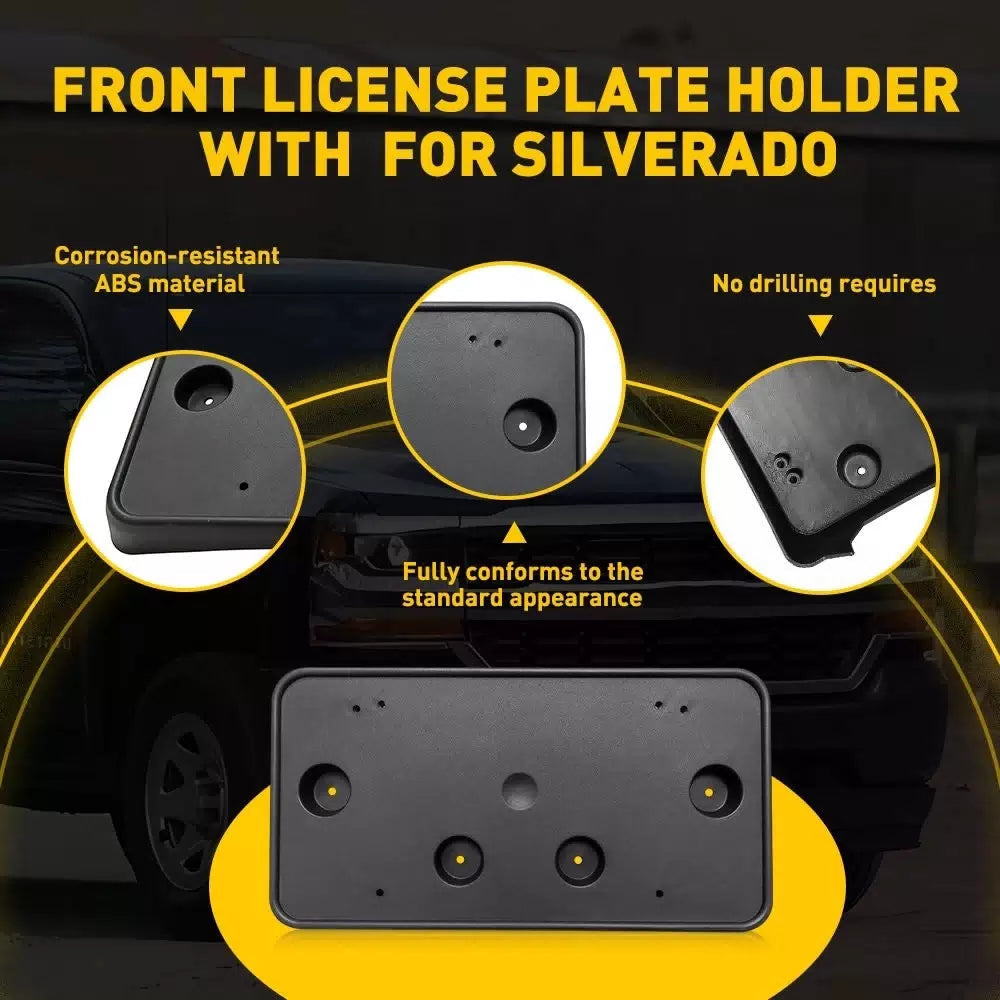 Fit For 2019-2021 Chevy Silverado 1500 Front License Plate Tag Bracket Holder EA 6B93BC-57 [3]