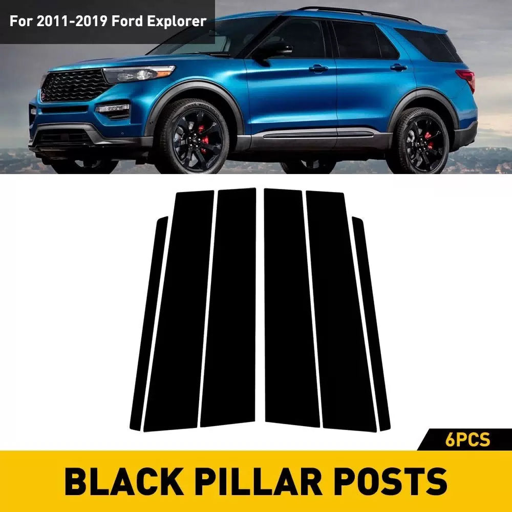Fit For FORD Explorer 2011-2019 6Pcs Car Pillar Post Cover Door Trim PC Plastic 6B93BC-57 [1]