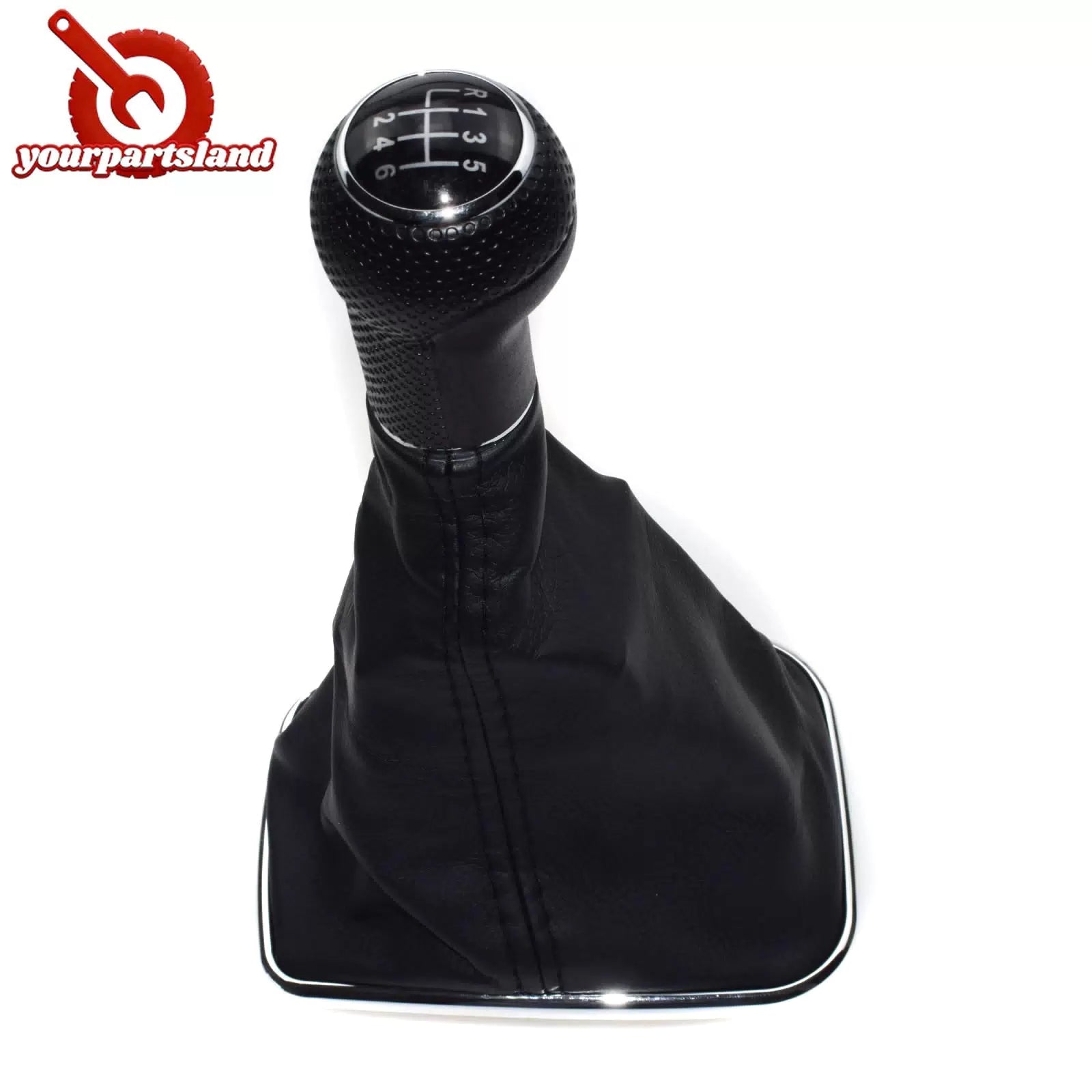 Fit VW Golf Jetta 98-05 Chrome 6 Speed Shifter Gear Shift Knob Gaitor Boot 6B93BC-57 [9]