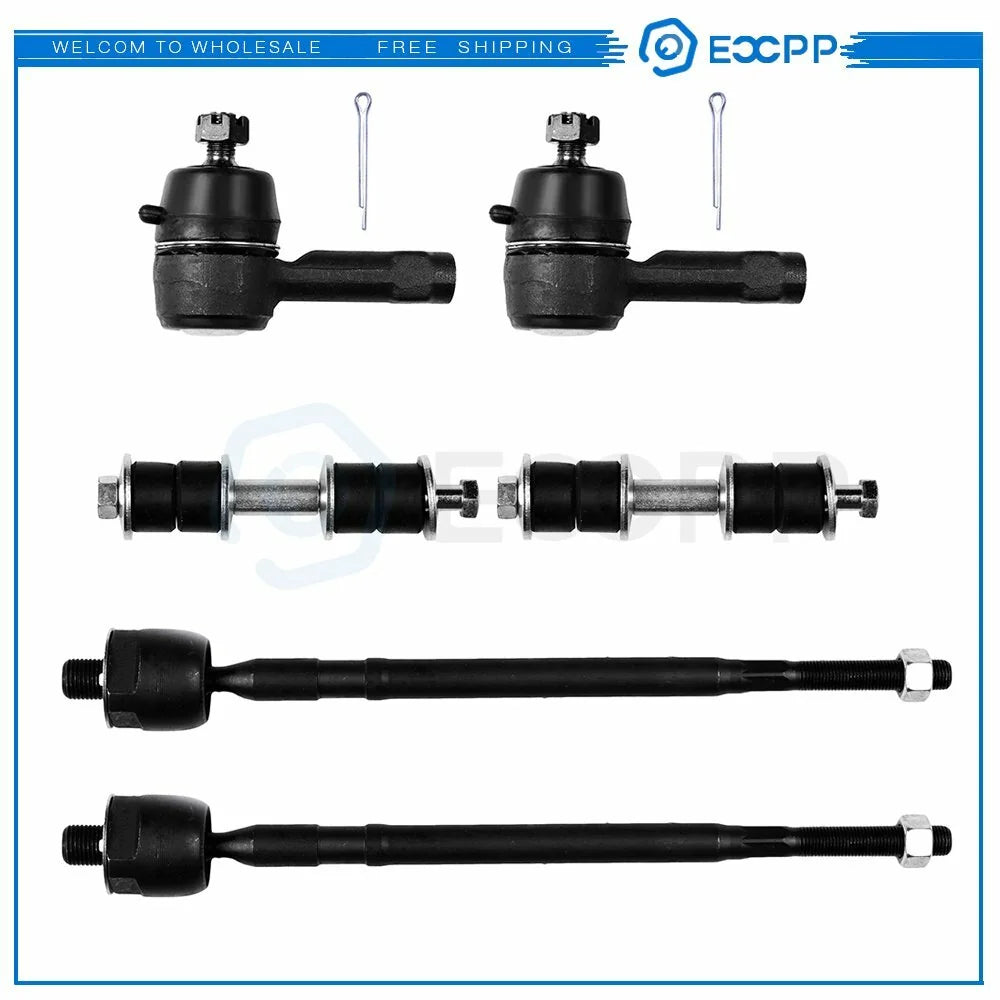 Fits 02-06 07 Mitsubishi Lancer 2x Front Sway Bar 4x Outer and Inner Tie Rod Kit KOEEP [1]