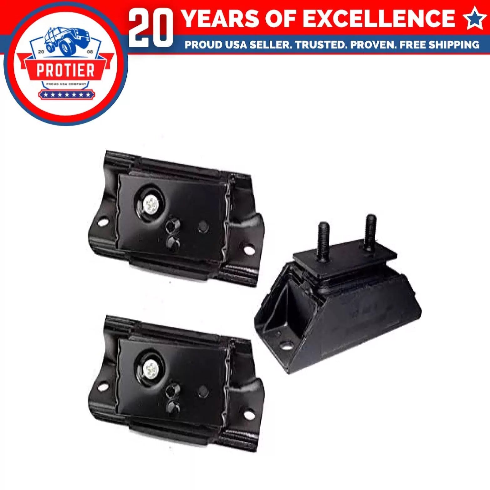 Fits 1994-1996 Ford Bronco 5.8L 4WD Engine Motor & Trans Mount Set 3pcs 6B93BC-57 [1]