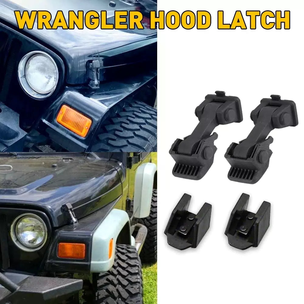 Fits 1997-2006 Jeep Wrangler TJ Hood Latch Pins Lock Hood Hood Latches Catch Kit 6B93BC-57 [2]