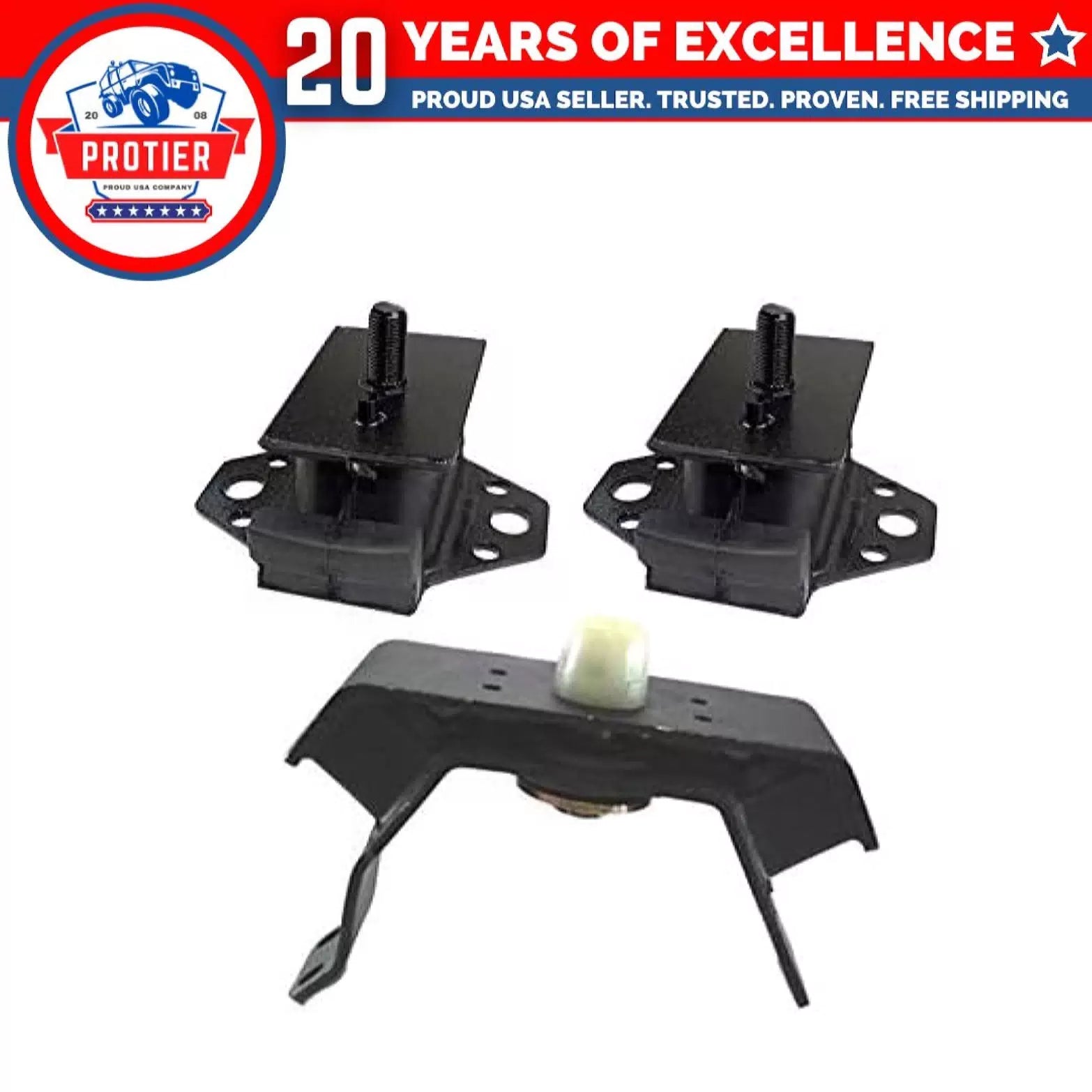 Fits 1998-1999 Toyota Tacoma 3.4L 4WD MANUAL Engine Motor & Trans Mount Set 6B93BC-57 [1]