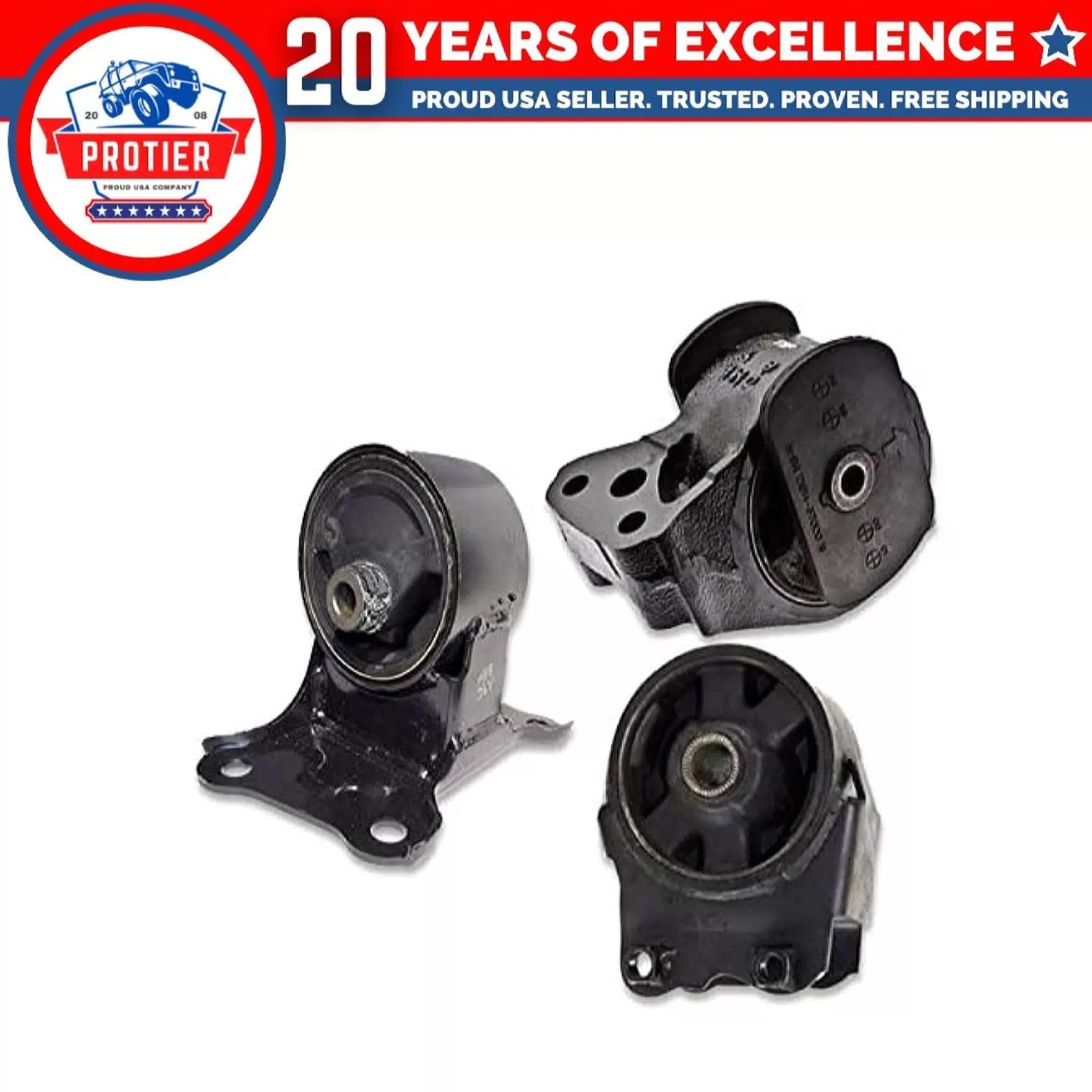 Fits 1999-2001 Hyundai Sonata 2.4L MANUAL Engine Motor & Trans Mount Set 3pcs : 6B93BC-57 [1]