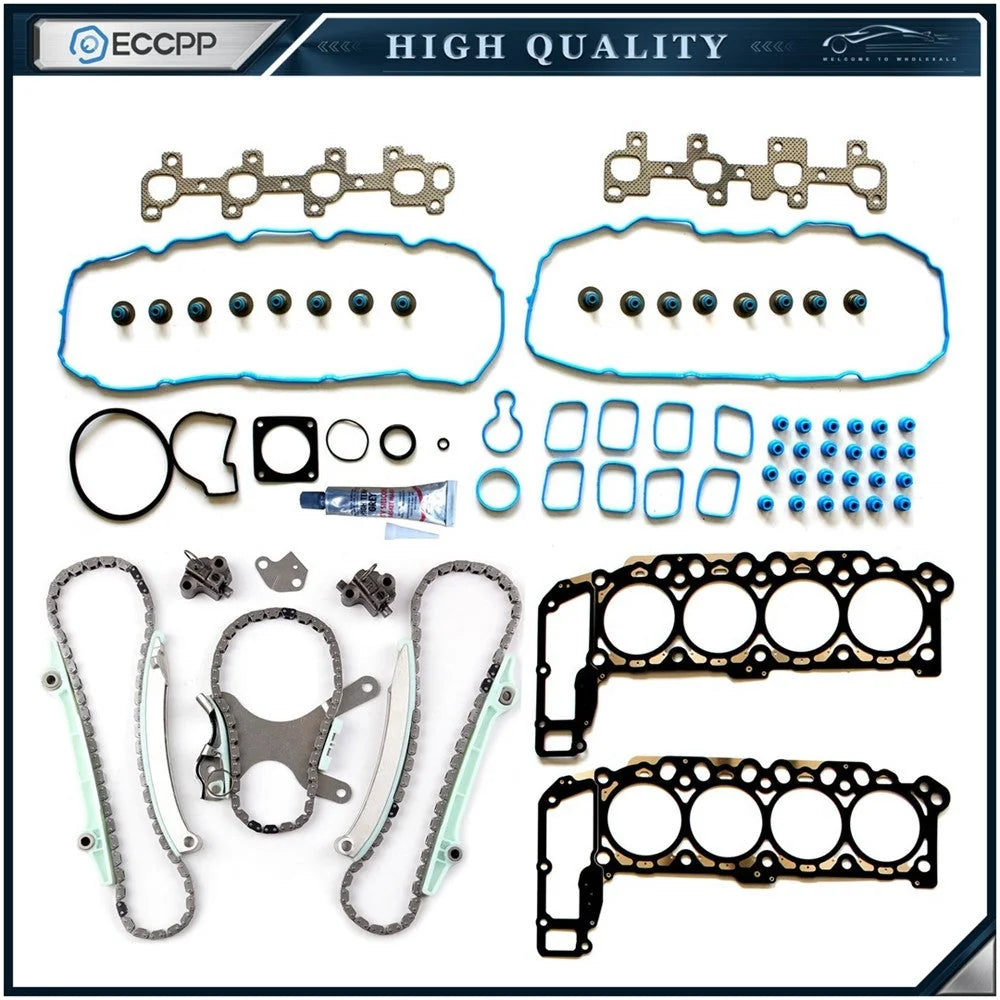 Fits 1999-2003 Dodge Jeep Grand Cherokee Head Gasket Set Timing Chain Kit 6B93BC-57 [1]