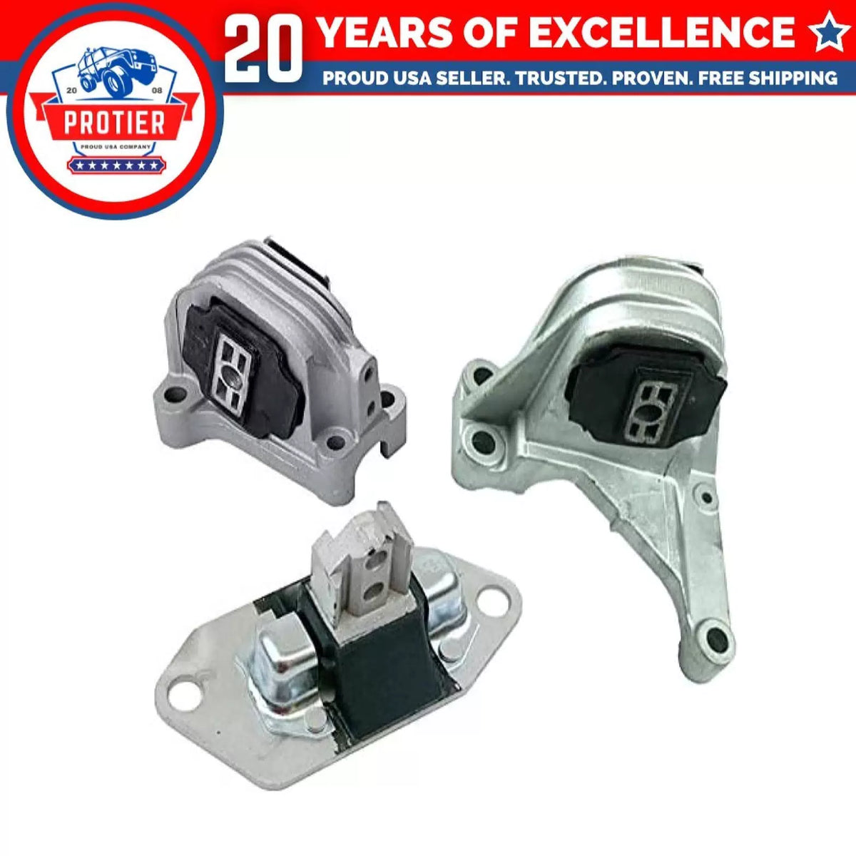 Fits 2001-2004 Volvo S60 2.3L Front RT/Rear UP Motor & Trans Mount Set 3pc : 6B93BC-57 [1]