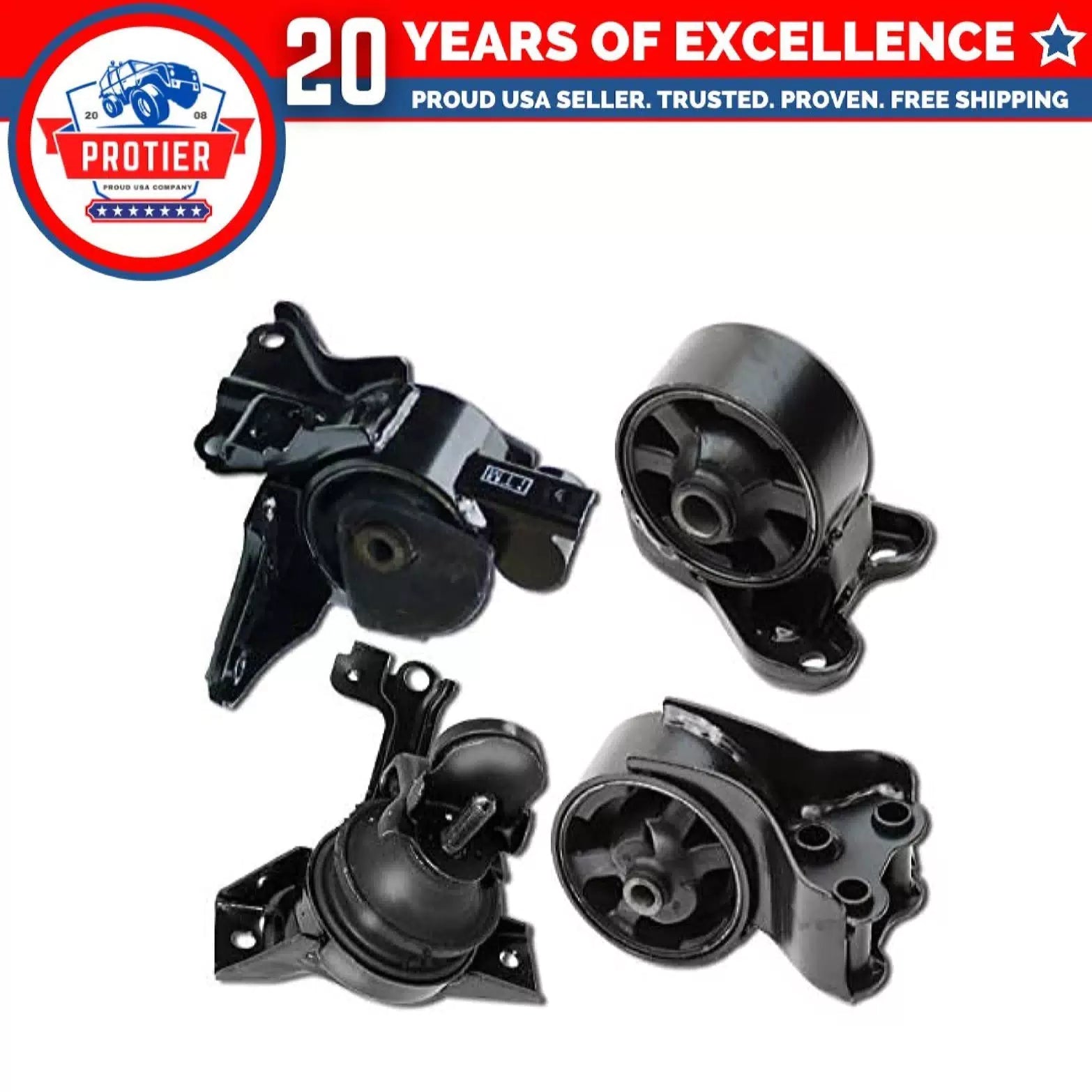 Fits 2001-2006 Hyundai Elantra 2.0L MANUAL Trans Motor & Trans Mount Set 4PCS : 6B93BC-57 [1]