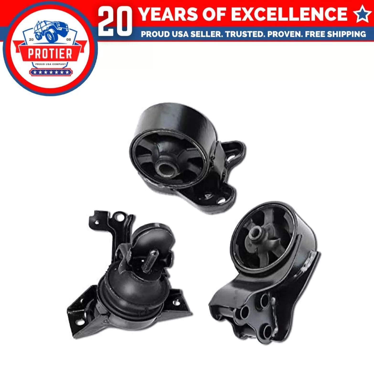 Fits 2001-2006 Hyundai Elantra 2.0L w/AUTO Trans Engine Motor Mount Set 3PCS : 6B93BC-57 [1]