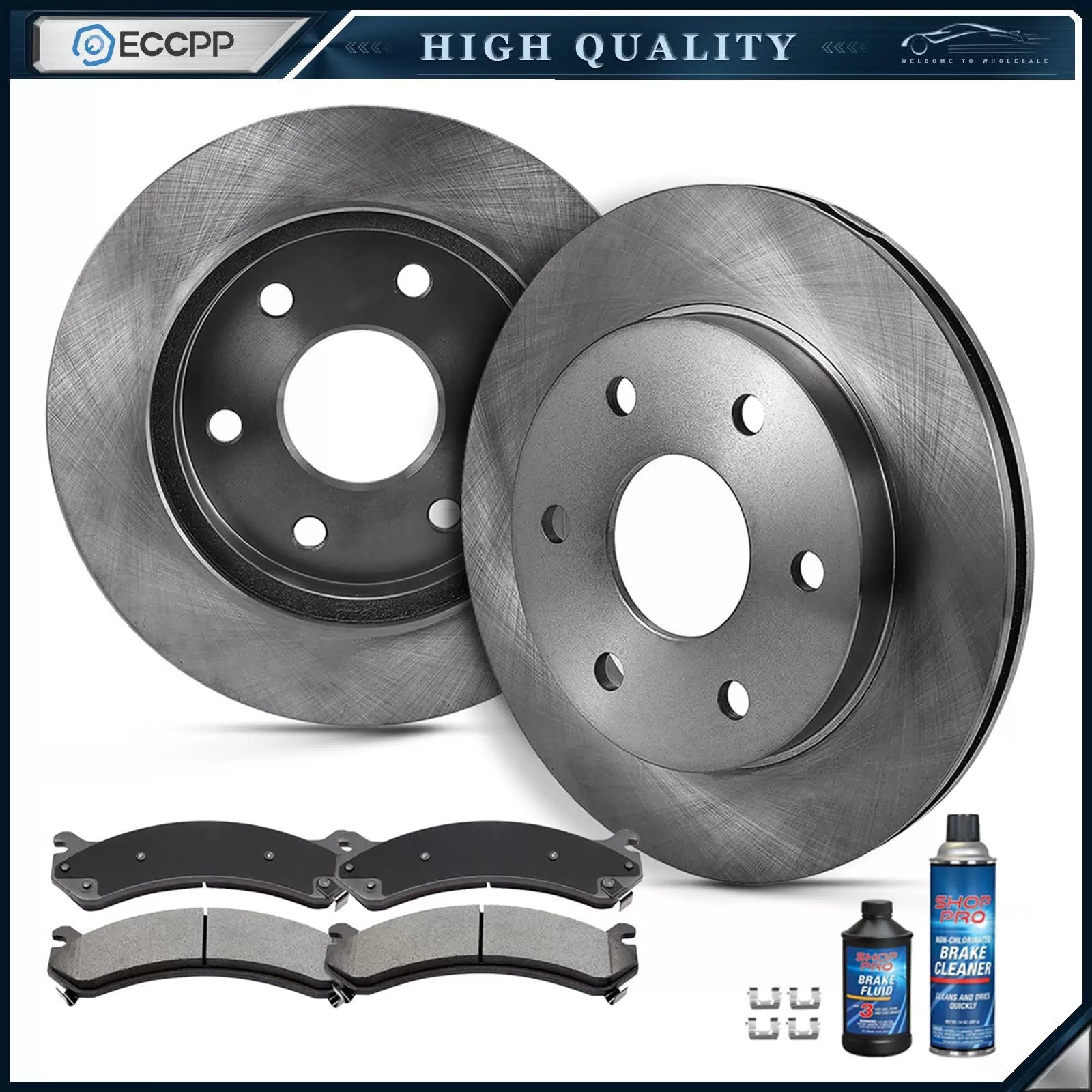 Fits 2004-2005 Chevrolet Silverado 1500 Front Sloid Brake Rotors & Ceramic Pads 6B93BC-57 [1]