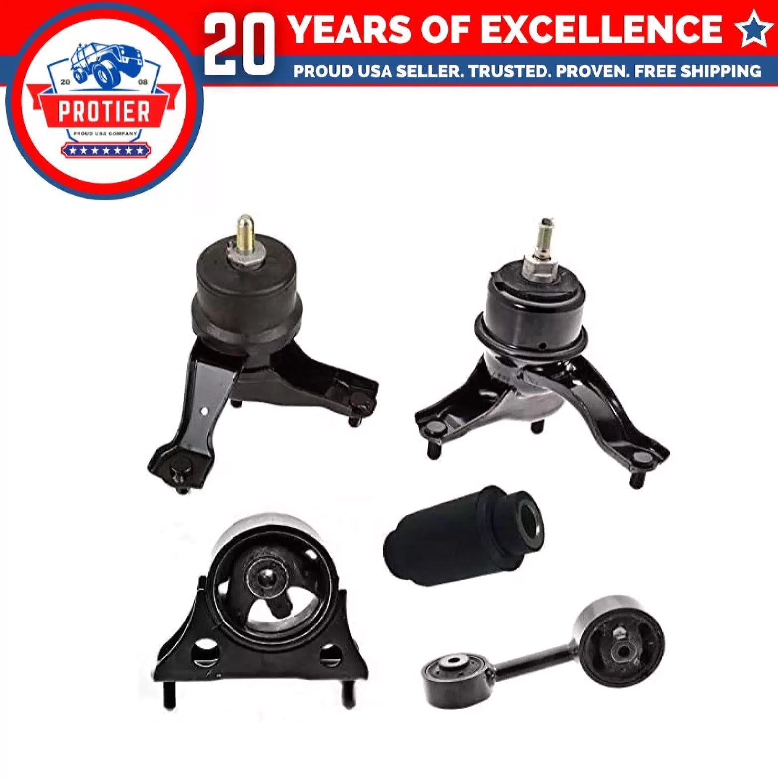 Fits 2004-2007 Toyota Highlander 2.4L FWD Engine Motor & Trans Mount Set : 6B93BC-57 [1]