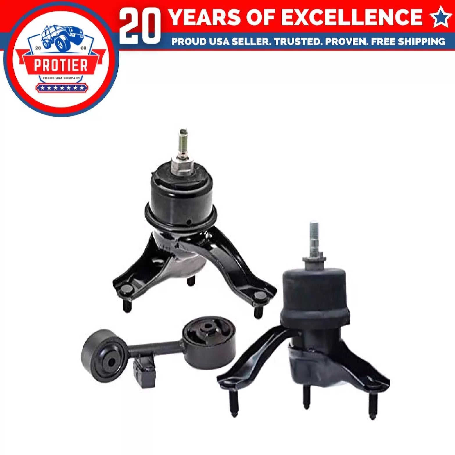 Fits 2004-2007 Toyota Highlander 3.3L Except Hybrid Motor & Trans Mount Set 3pc 6B93BC-57 [1]