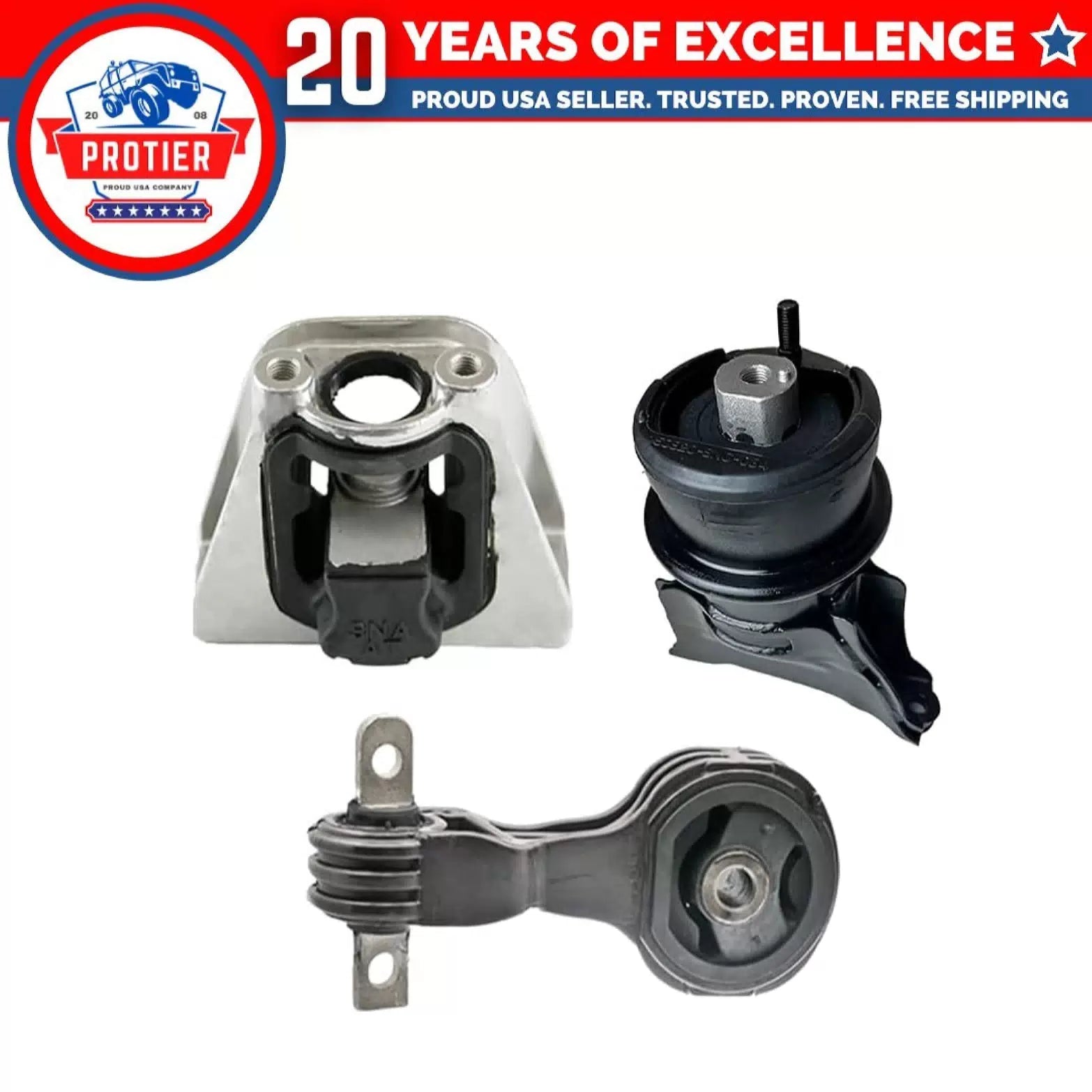 Fits 2006-2011 Honda Civic Hybrid 1.3L AUTO Engine & Transmission Mount Set 3PCS 6B93BC-57 [1]
