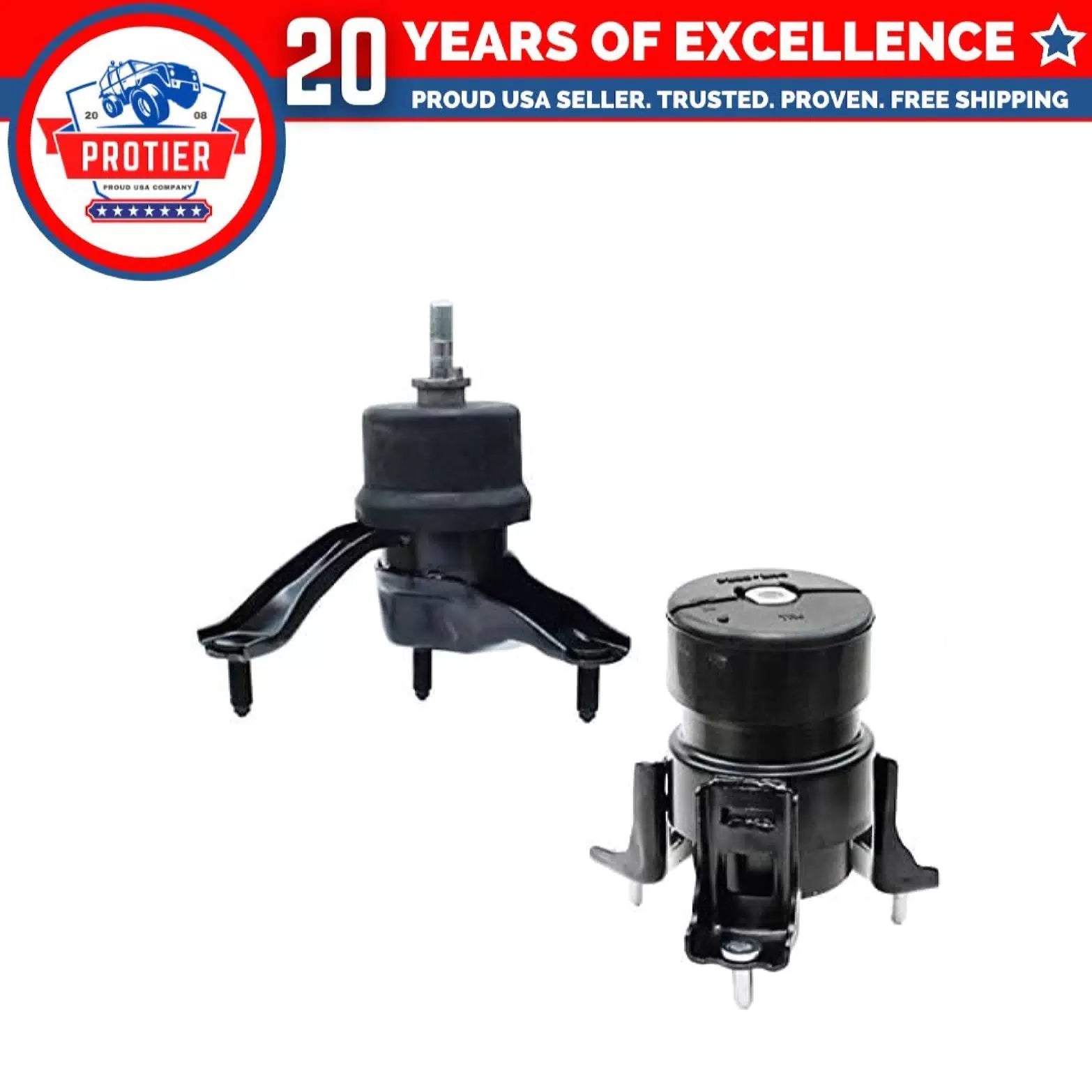 Fits 2007-2009 Toyota Camry 2.4L w/AUTO Front Motor & Trans Mount Set 2PCS : 6B93BC-57 [1]