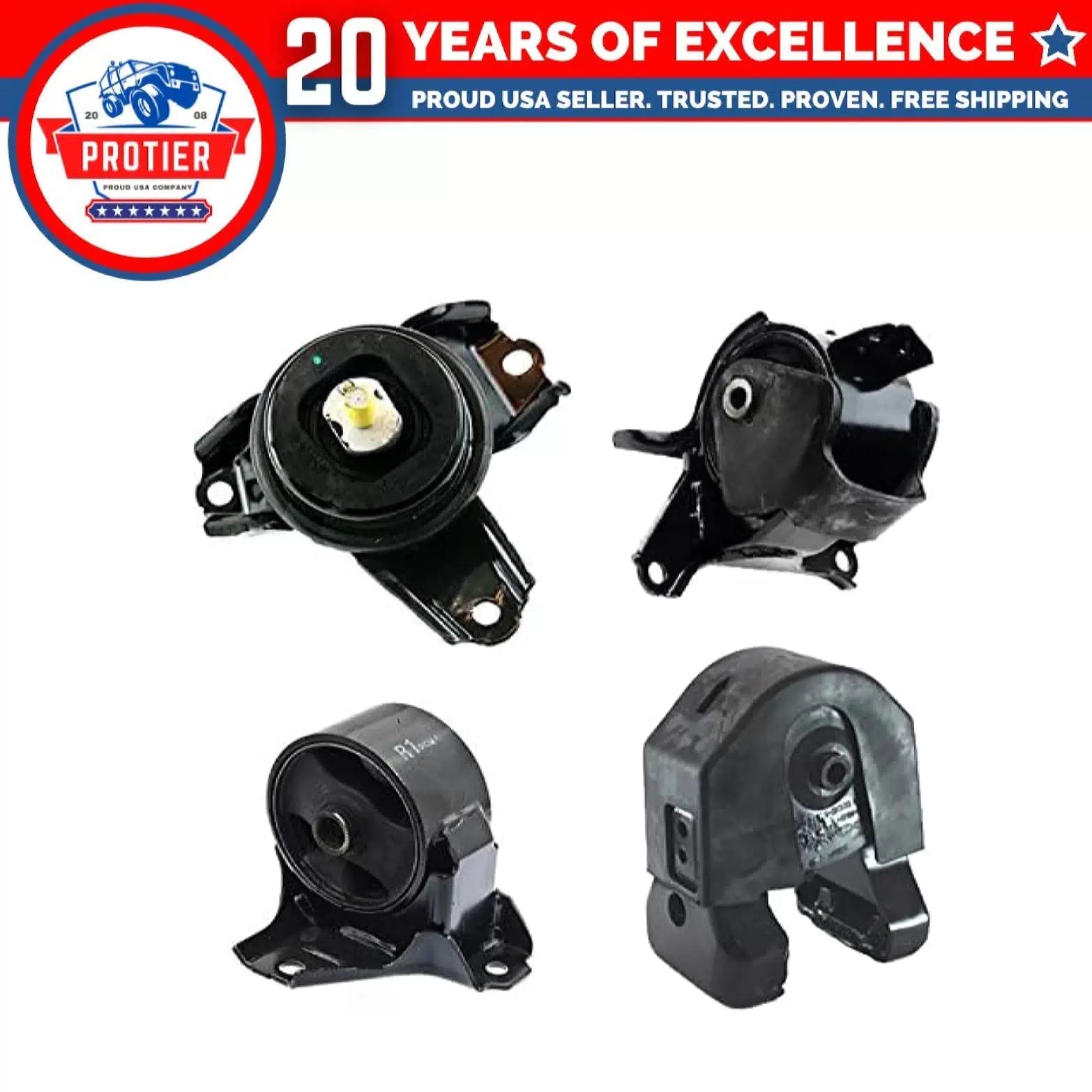 Fits 2009-2010 Hyundai Sonata 2.4L w/AUTO Motor & Trans Mount Set 4PCS : A7162, 6B93BC-57 [1]