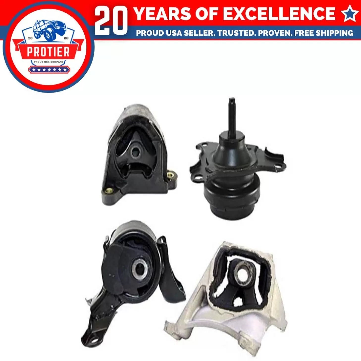 Fits 2010 Honda Element 2.4L MANUAL Engine Motor & Trans Mount Set 4pcs : 6B93BC-57 [1]