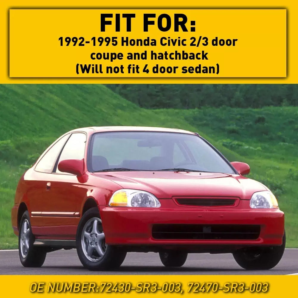Fits For 1992-1995 Honda Civic 2 3 Dr LH&RH Door Garnish Trim Pillar Sash Set EA 6B93BC-57 [7]