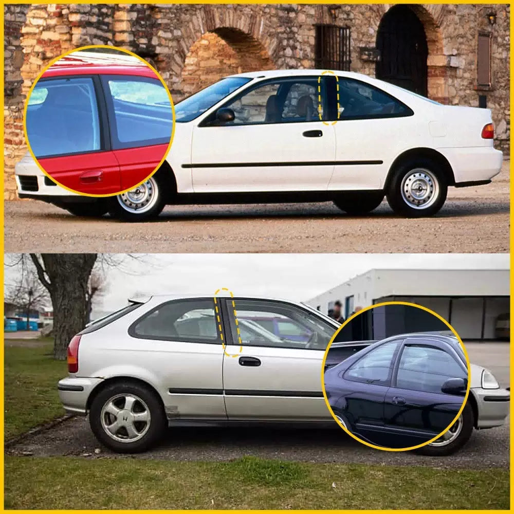 Fits For 1992-1995 Honda Civic 2 3 Dr LH&RH Door Garnish Trim Pillar Sash Set EA 6B93BC-57 [8]