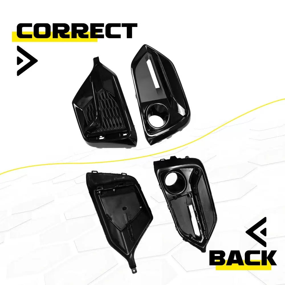 Fog Light Garnish Covers For 2016 2017-2021 Honda Civic Type-R Front + Rear EOA 6B93BC-57 [2]