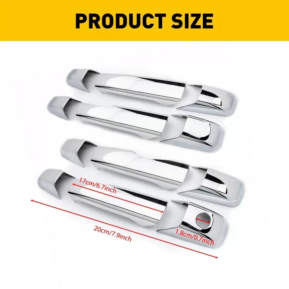 For 07-13 Chevy Silverado GMC Sierra 1500 3500 2500 CHROME 4Dr Handle Covers EOA 6B93BC-57 [2]
