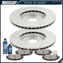 For 07 Honda Accord Sedan Front Brake Rotors And Ceramic Pads Drilled & Slotted 6B93BC-57 [1]