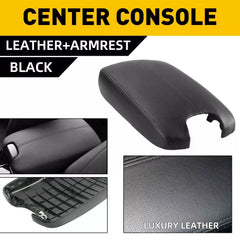 For 08-12 Honda Accord Leather Armrest Center Console Lid Cover w/ Base Black EA 6B93BC-57 [2]