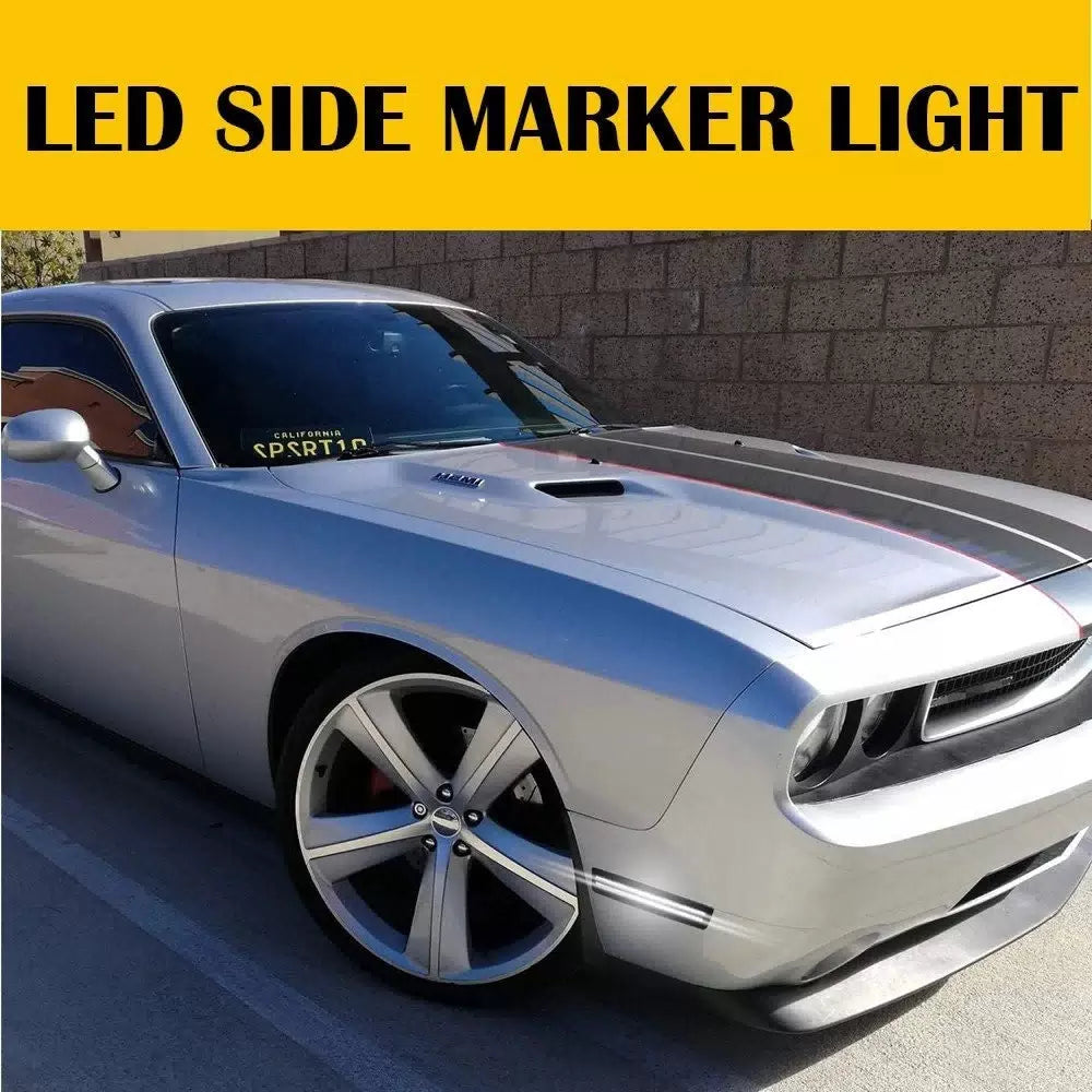 For 15-22 Dodge Challenger White LED Front Bumper Side Light Marker Lamp 2PCS 6B93BC-57 [10]