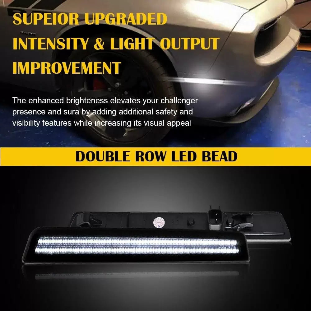 For 15-22 Dodge Challenger White LED Front Bumper Side Light Marker Lamp 2PCS 6B93BC-57 [3]