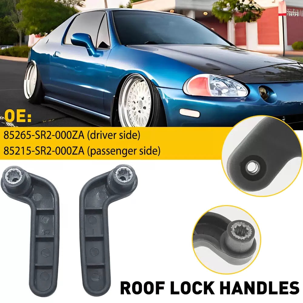 For 1993-97 Honda Del-Sol Black Driver Passenger Targa Top Roof Lock Handles EOA 6B93BC-57 [1]