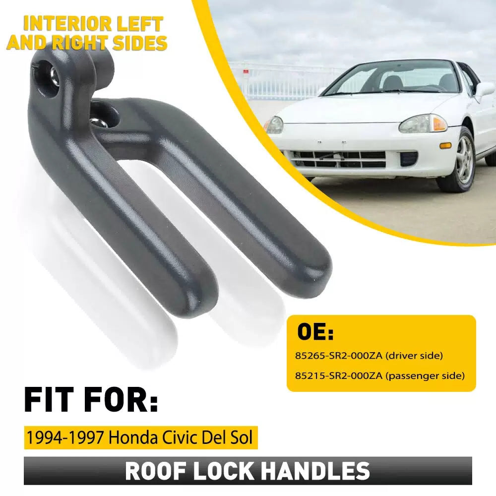 For 1993-97 Honda Del-Sol Black Driver Passenger Targa Top Roof Lock Handles EOA 6B93BC-57 [8]