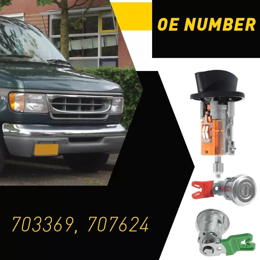 For 1997-2020 Econoline Ford Van Door Lock Cylinder Ignition with Switch Keys [2]