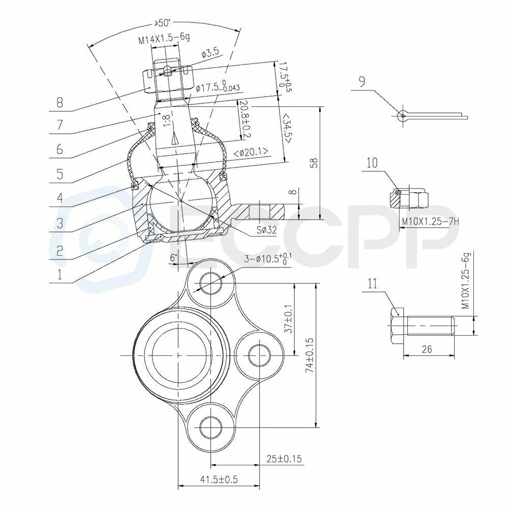 For 1998-2002 Honda Passport 10pcs Front Sway Bars Ball Joints Tie Rods Set 6B93BC-57 [4]