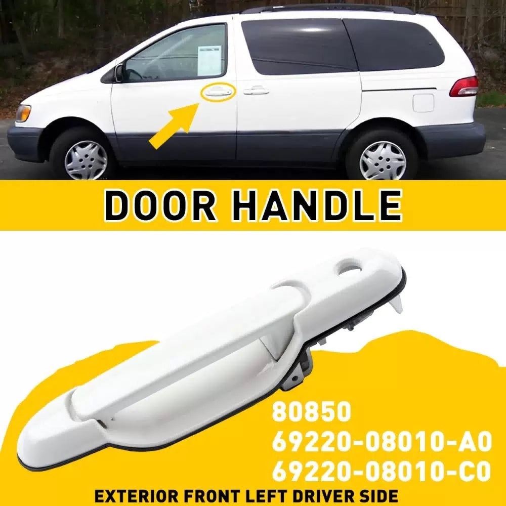 For 1998-2003 Toyota Sienna Front Outside Door Handle Left Driver Side LH White 6B93BC-57 [10]