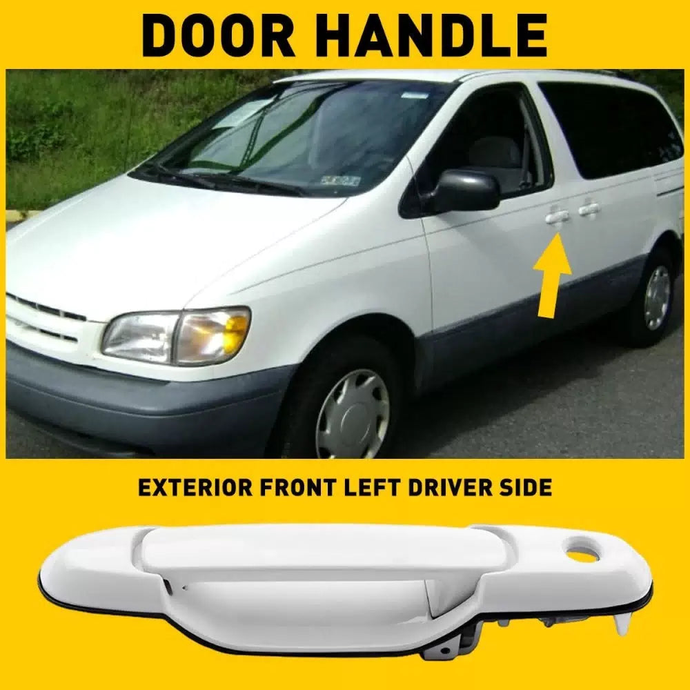 For 1998-2003 Toyota Sienna Front Outside Door Handle Left Driver Side LH White 6B93BC-57 [11]