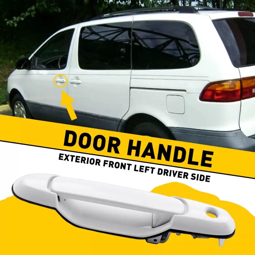 For 1998-2003 Toyota Sienna Front Outside Door Handle Left Driver Side LH White 6B93BC-57 [1]