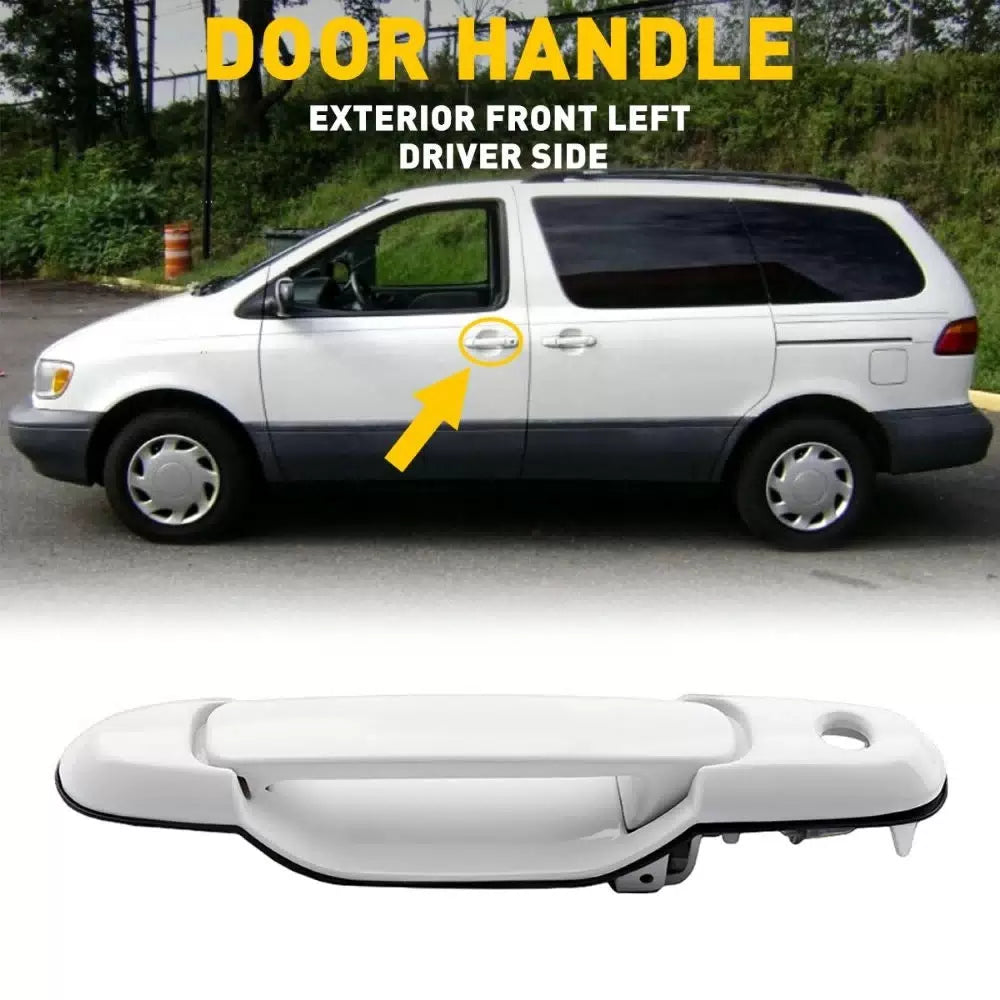 For 1998-2003 Toyota Sienna Front Outside Door Handle Left Driver Side LH White 6B93BC-57 [9]