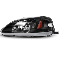 For 1999-2000 Honda Civic Front Headlights Assembly Black Headlamps Left + Right 6B93BC-57 [3]