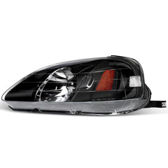 For 1999-2000 Honda Civic Front Headlights Assembly Black Headlamps Left + Right 6B93BC-57 [4]