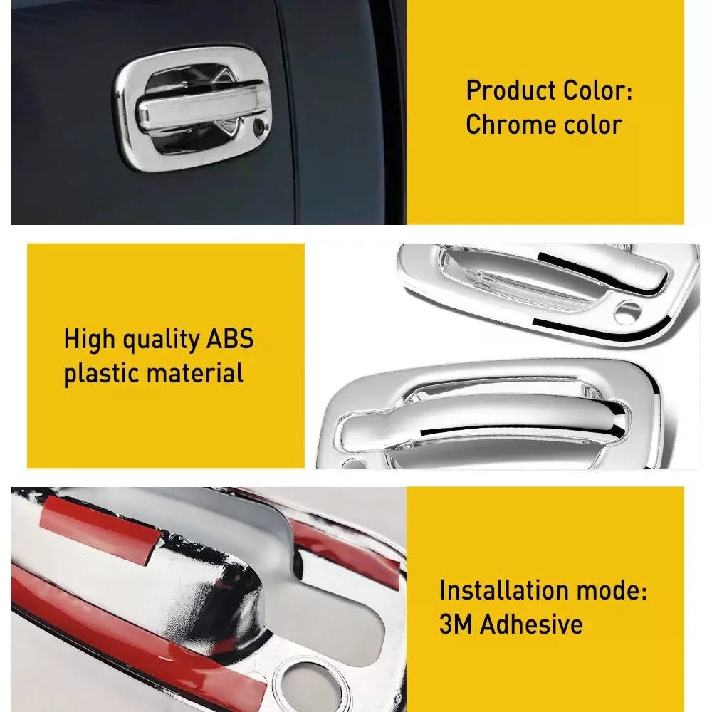 For 1999-2006 Chevy Silverado / GMC Sierra Chrome 2 Door Handle Covers With PSKH 6B93BC-57 [5]