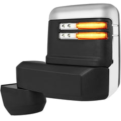 For 19-22 Chevy Silverado GMC Sierra Chrome Tow Mirrors Power LED Signal Sensor KOEEP [2]