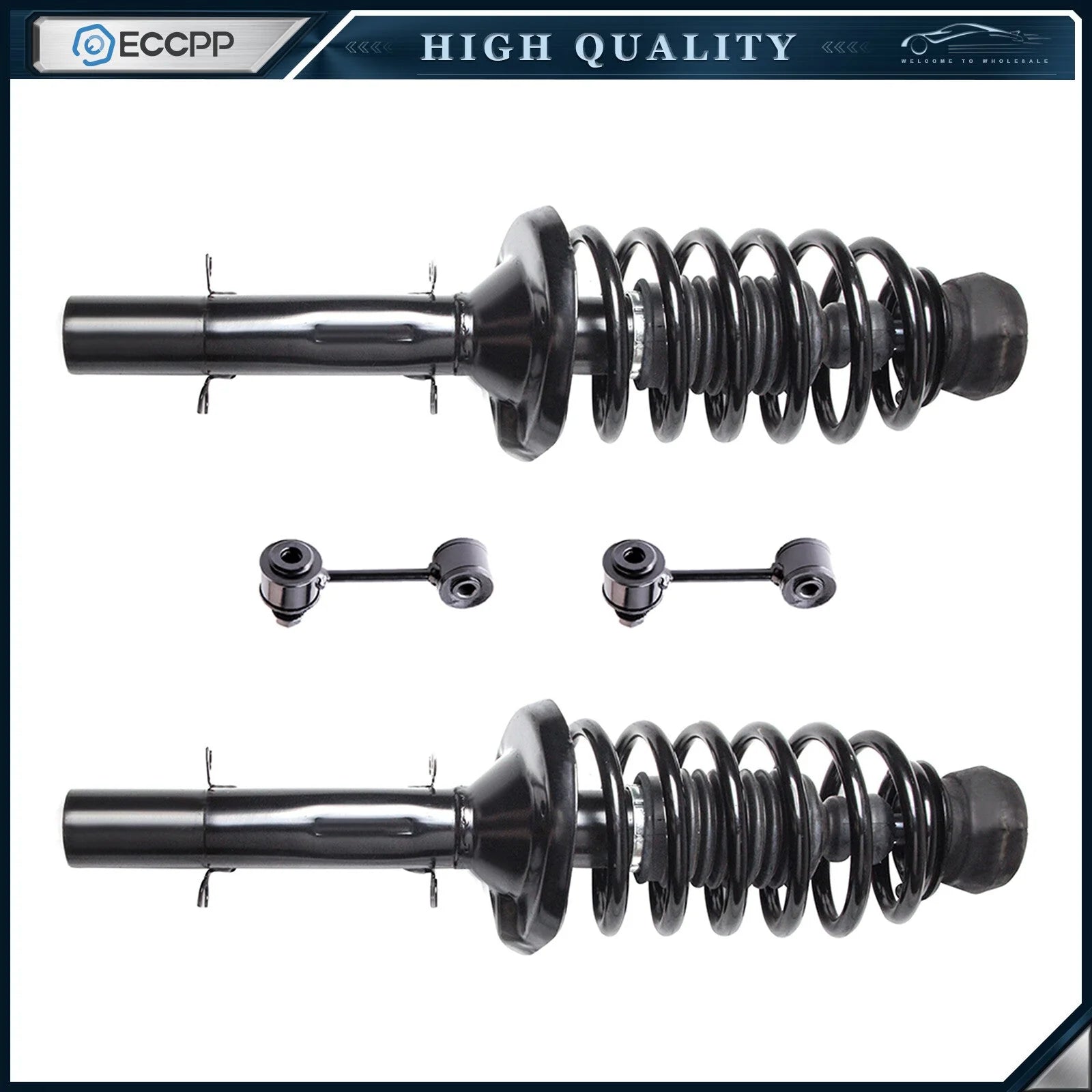 For 2000 2001 Volkswagen Beetle Golf Jetta Front Struts & Coil Springs Sway Bar 6B93BC-57 [1]