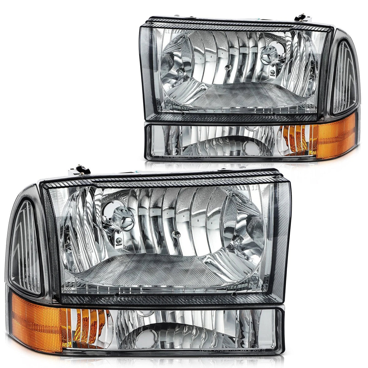 For 2000-2004 Ford Excursion Front Headlights Assembly Smoke Lamps Left + Right 6B93BC-57 [1]