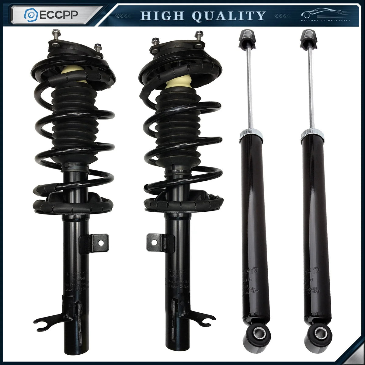 For 2000-2005 Ford Focus (4) Front Complete Struts Spring Assembly + Rear Shock 6B93BC-57 [1]