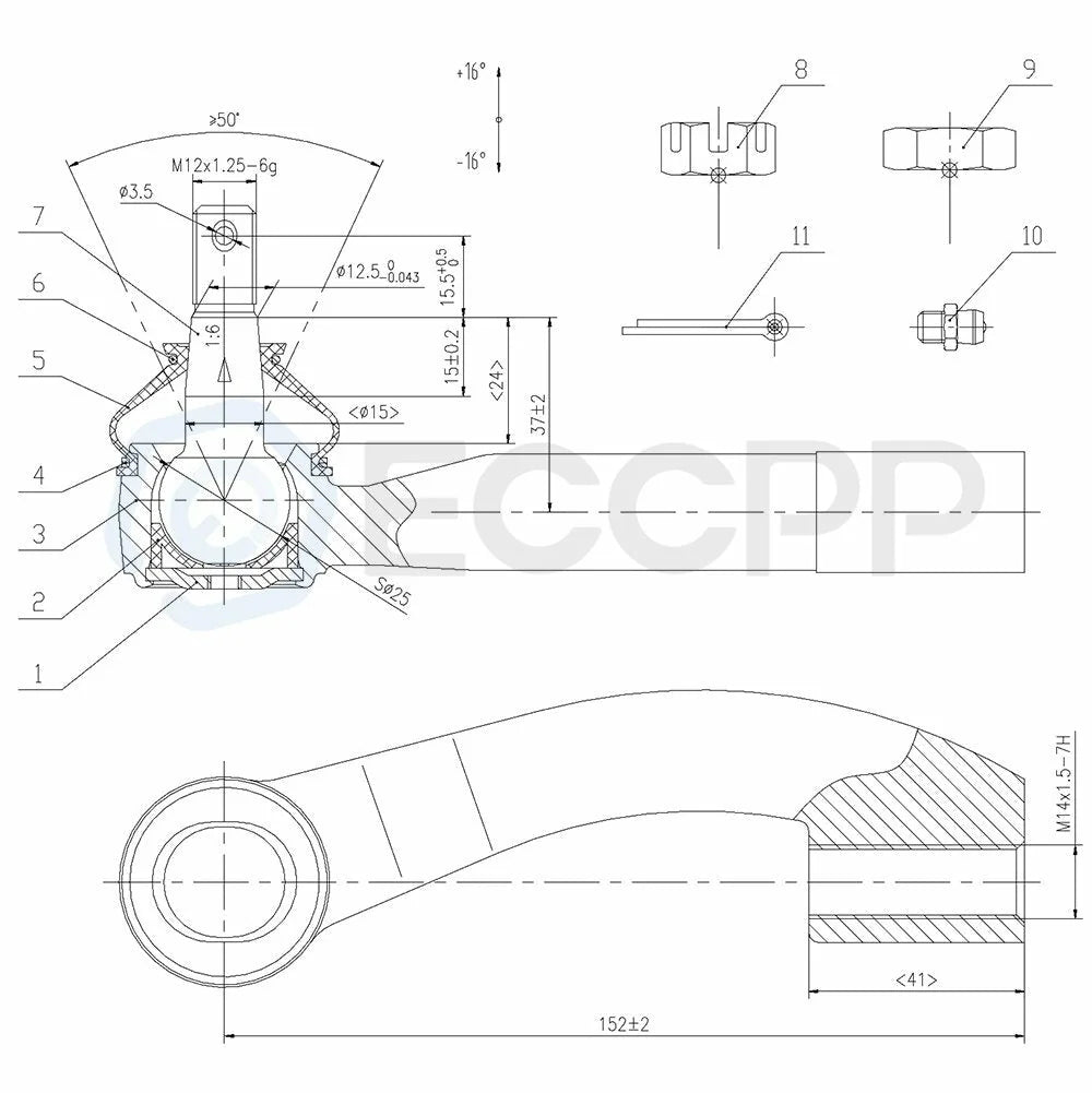 For 2001-2005 Cirrus Sebring Convertible Sedan 8 Upper Lower Control Arm Tie Rod KOEEP [4]