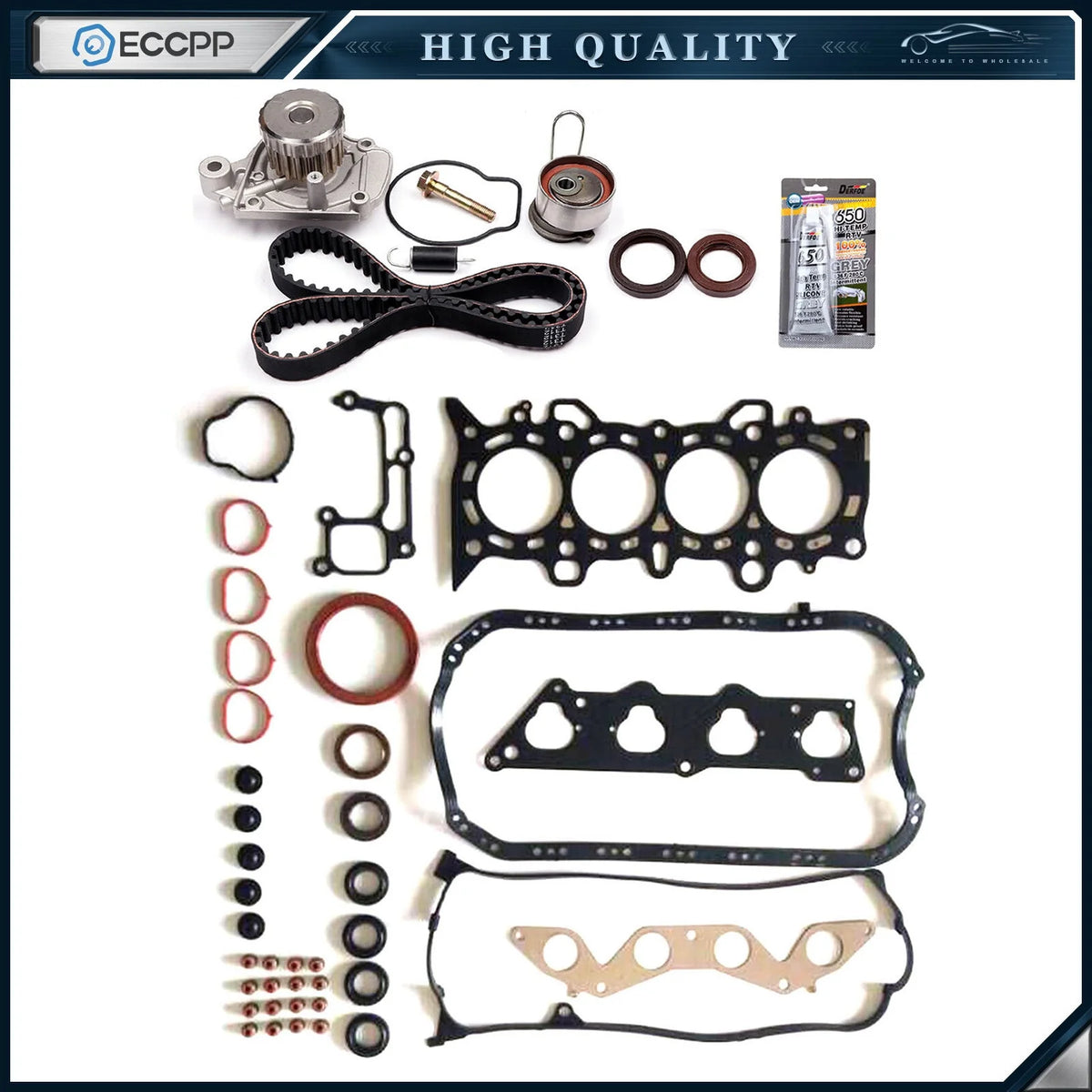 For 2001-2005 Honda Civic 1.7L Timing Belt Kit Water Pump Head Gasket Set 6B93BC-57 [1]