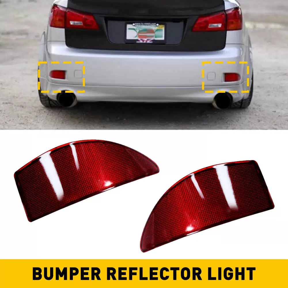 For 2006-2013 Lexus IS250 IS350 Rear Bumper Reflector Light Cover Red LH+RH EOA 6B93BC-57 [11]